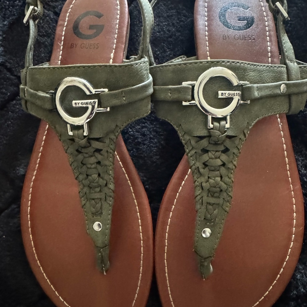 Guess Green Sandals with Braided Detail